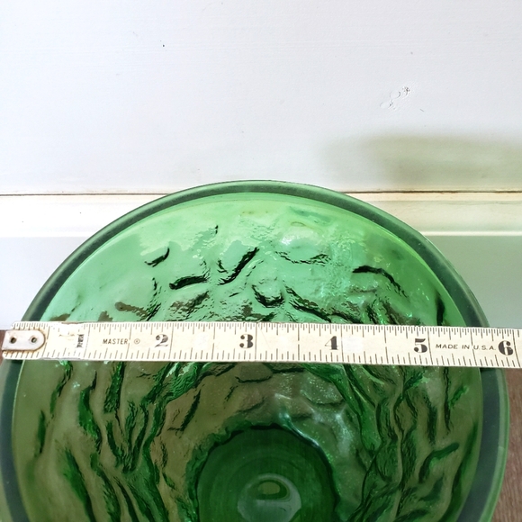 Vintage E O Brody Co Emerald Green Crinkle Glass Vase 8" Tall made in USA MCM - Picture 6 of 9